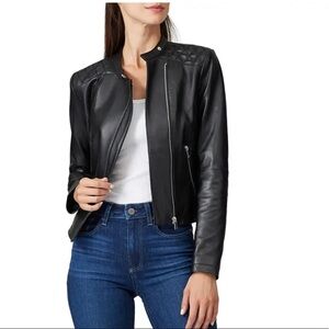 Slate & Willow Quilted Leather Moto Jacket